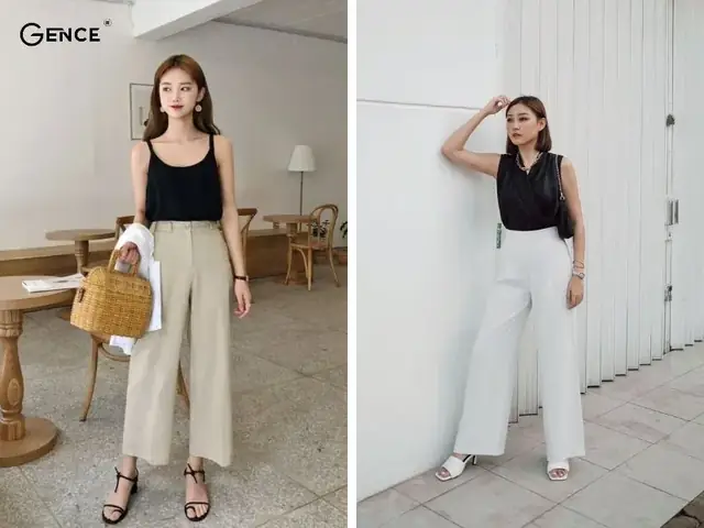 Quần ống rộng culottes và giày cao gót không thể bỏ qua Quần ống rộng culottes và giày cao gót không thể bỏ qua