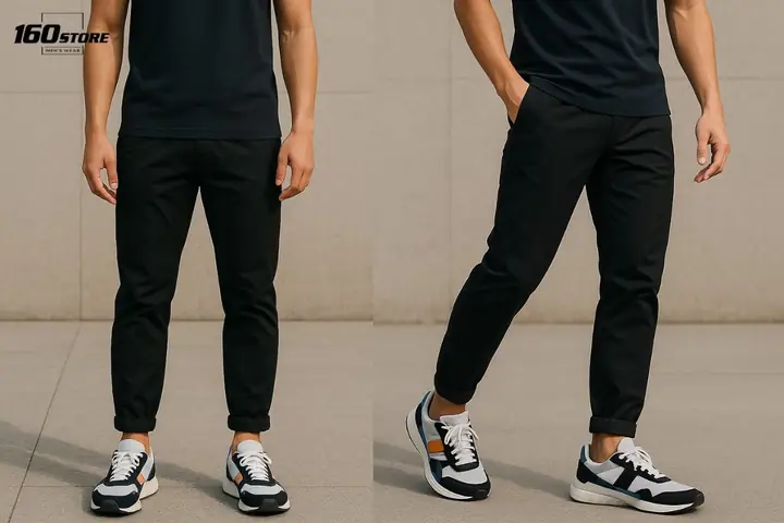 Hướng dẫn xắn quần pinroll đúng cách khi mang giày slip on