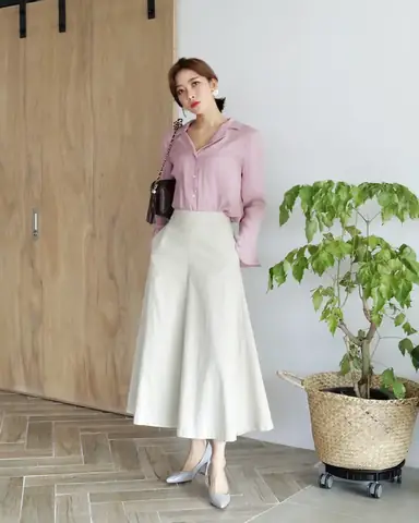 1. Quần giả váy ống rộng