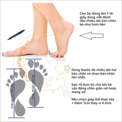 bé 3 tuổi đi giày size bao nhiêu