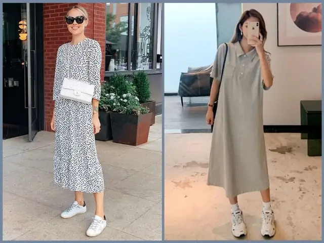 Giày Thể Thao Nữ Với Váy Suông