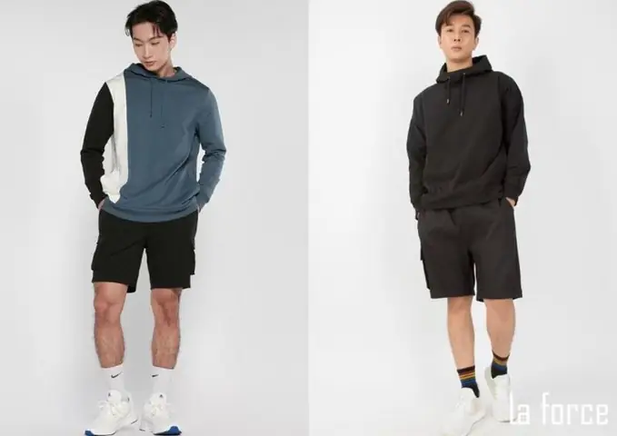 10. Phối đồ với quần ngắn nam và áo hoodie
