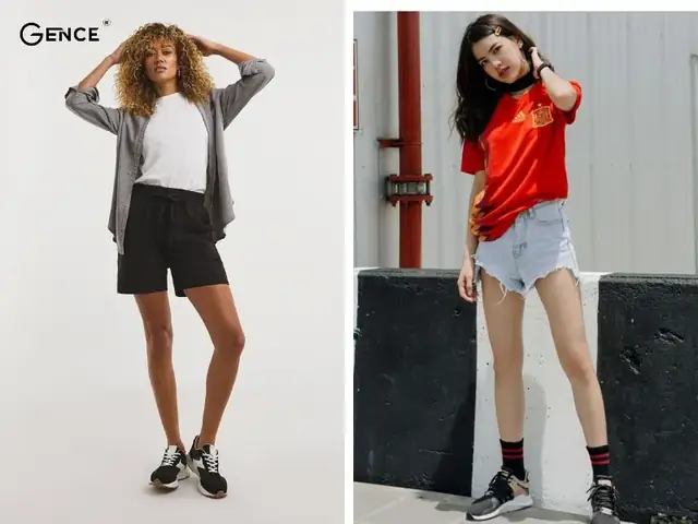 Phối đồ với giày thể thao đen nữ cùng quần short Phối đồ với giày thể thao đen nữ cùng quần short
