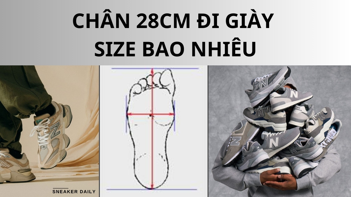 Chân 28cm đi giày size bao nhiêu
