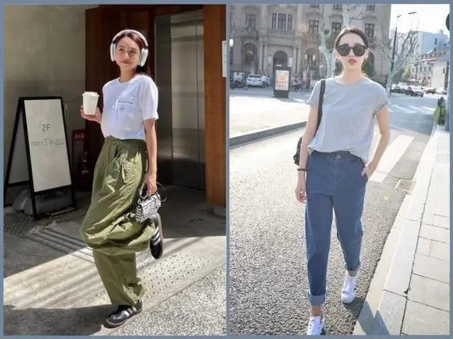 Phối quần baggy với áo thun form rộng Phối quần baggy với áo thun form rộng
