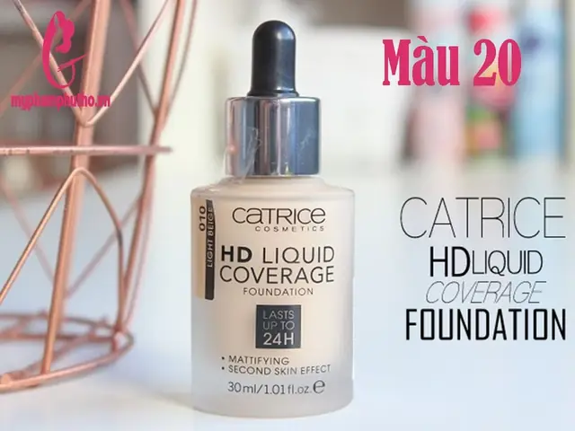 Review bảng màu kem nền Catrice 24h HD Liquid : Review bảng màu kem nền Catrice 24h HD Liquid :