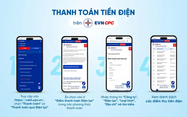 1.2.4. Danh sách điểm thu tiền điện theo vùng miền