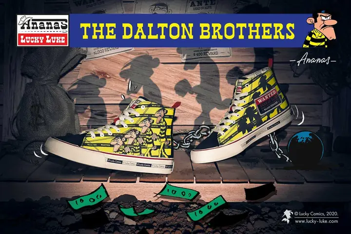 Với Ananas X Lucky Luke Pattas - High Top - Dalton Yellow