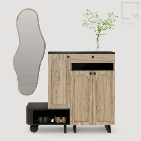 Bộ Tủ Giày Gỗ Kết Hợp Ghế Ngồi Và Gương Soi Cb001 Rattan | Molago Bộ Tủ Giày Gỗ Kết Hợp Ghế Ngồi Và Gương Soi Cb001 Rattan | Molago