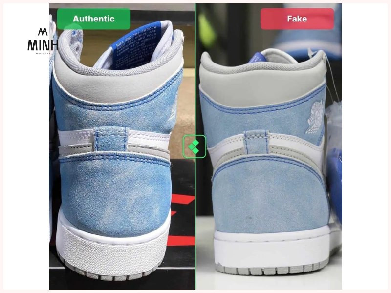 Form dáng đồng hồ cát là đặc trưng của giày Air Jordan 1 chính hãng