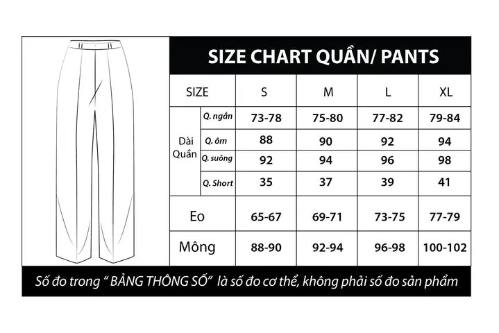 Bảng Size Quần