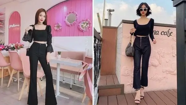 2. Kết hợp quần ống loe cùng giày cao gót 2. Kết hợp quần ống loe cùng giày cao gót