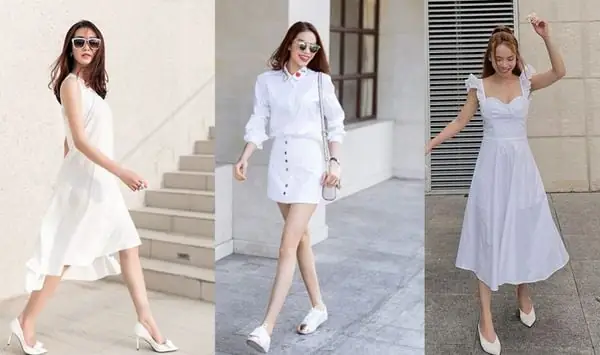 Gợi ý các cách phối giày với đầm trắng bạn nên biết