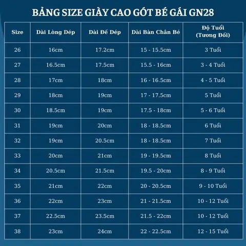 Giày Công Chúa Cao Gót Bé Gái 12 Tuổi