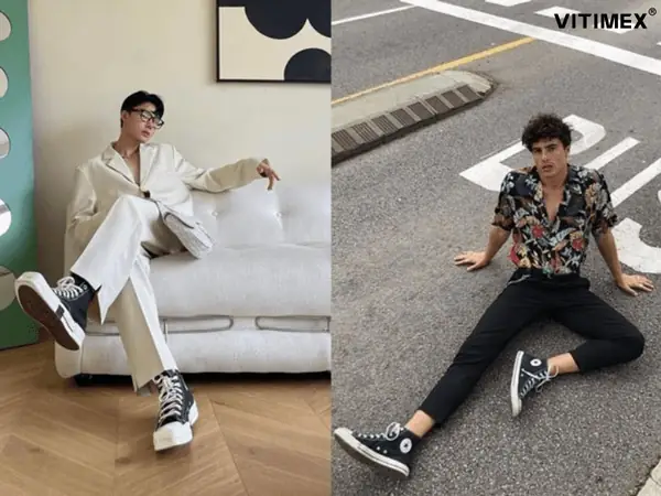 I. Phối Quần Âu với Giày Converse: Sự kết hợp đầy bất ngờ
