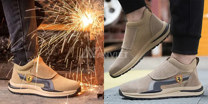 Giày Thợ Hàn Da Bò Cao Cấp Chống Cháy