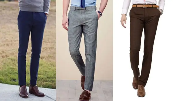 Phối giày nâu với quần tây