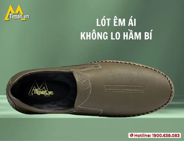 Giày Lười Da Nam Trẻ Trung Với Lót Đệm Êm Ái