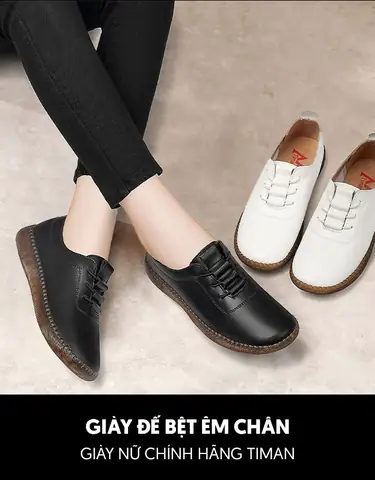 Giày Lười Nữ Trắng Đế Bệt Km03 Êm Chân