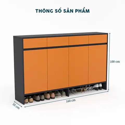 Tủ Giày 1M6 TGY20 – Thiết Kế Năng Động, Tiện Ích Tối Ưu Cho Không Gian Hiện Đại