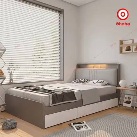 GIƯỜNG NGỦ GỖ CÔNG NGHIỆP BỌC NỆM OHAHA GN031 - ÊM ÁI VÀ SANG TRỌNG