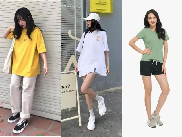 Giày Thể Thao Nữ Mix Với Áo Phông