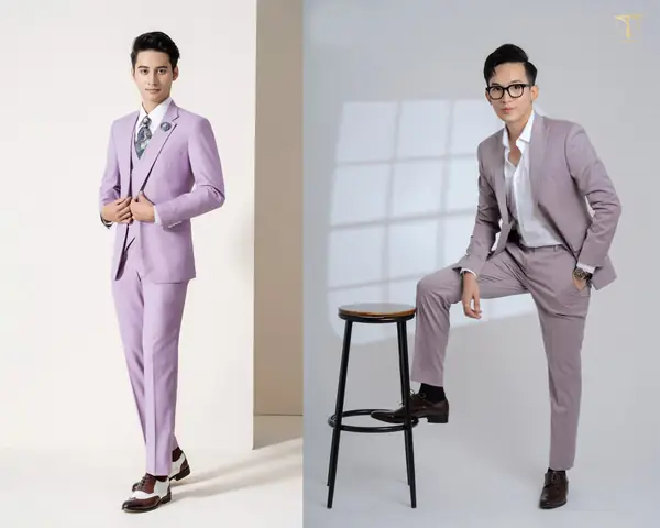 3. Phối áo sơ mi nam với vest tím 3. Phối áo sơ mi nam với vest tím