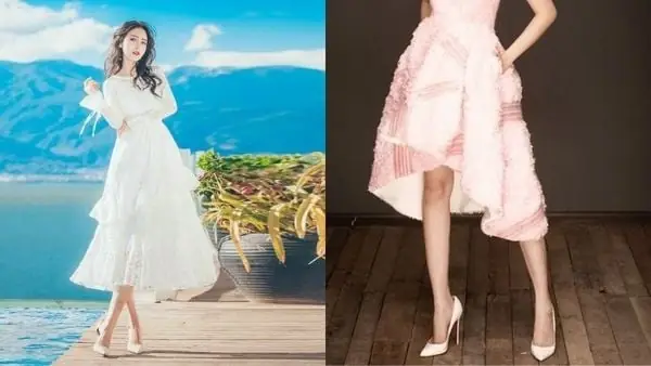 1. Giày cao gót kết hợp với váy xòe