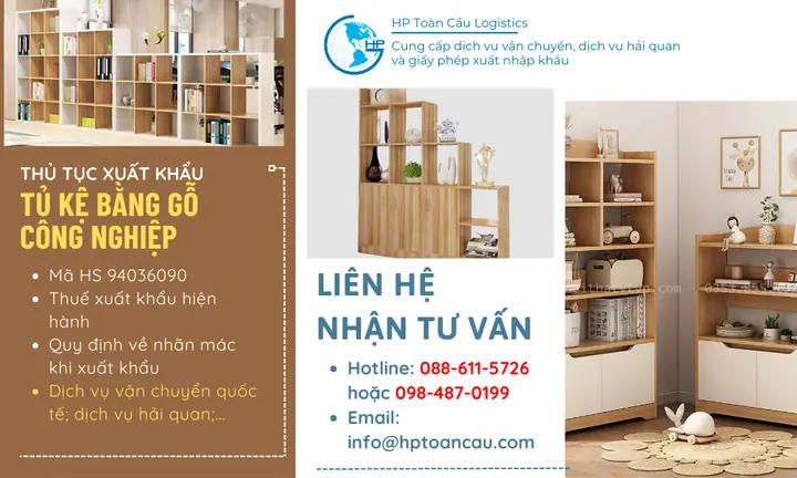 Thủ Tục Và Thuế Xuất Khẩu Tủ Kệ Bằng Gỗ Công Nghiệp 2025