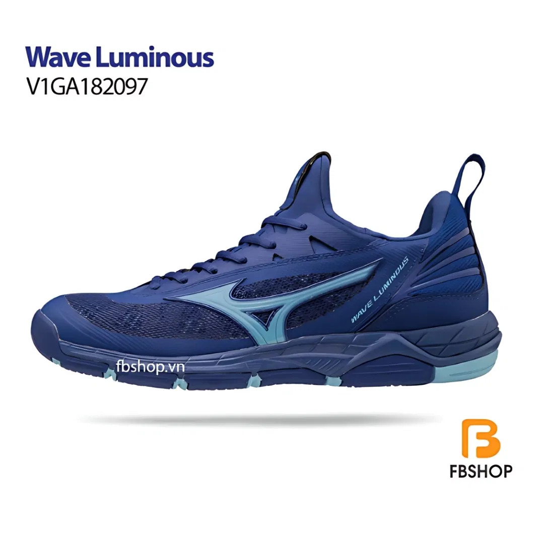 Mẫu giày Mizuno Wave Luminous với sắc xanh nổi bật