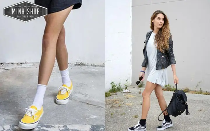 2.2 Phối chân váy với giày Vans