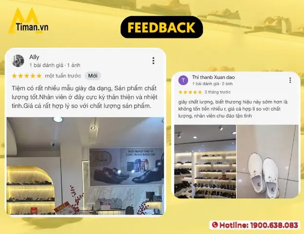 4. Khách hàng nói gì về shop giày Timan chi nhánh Quận 10?