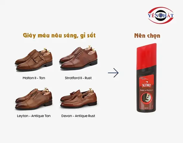 Những Loại Giày Nào Dùng Được Xi Nước Đánh Giày Kiwi Nâu 75ml?