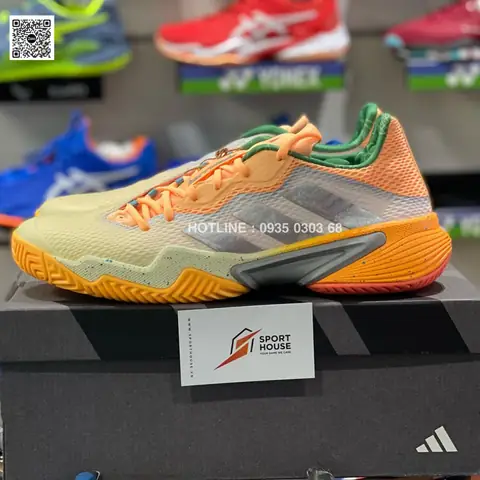 Giày Tennis Adidas Barricade White/taupe/acid Orange (hq8416)