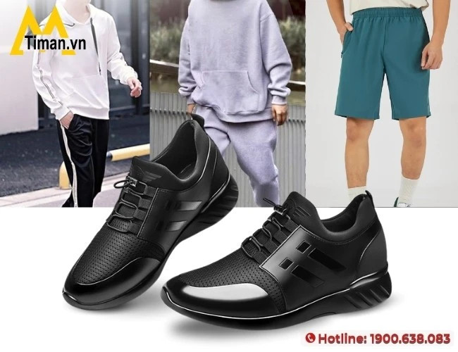 Phối đồ trẻ trung với giày thể thao độn đế nam