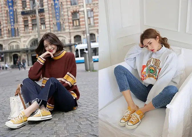Giày Converse vàng phối đồ - mảnh ghép hoàn hảo cho chị em