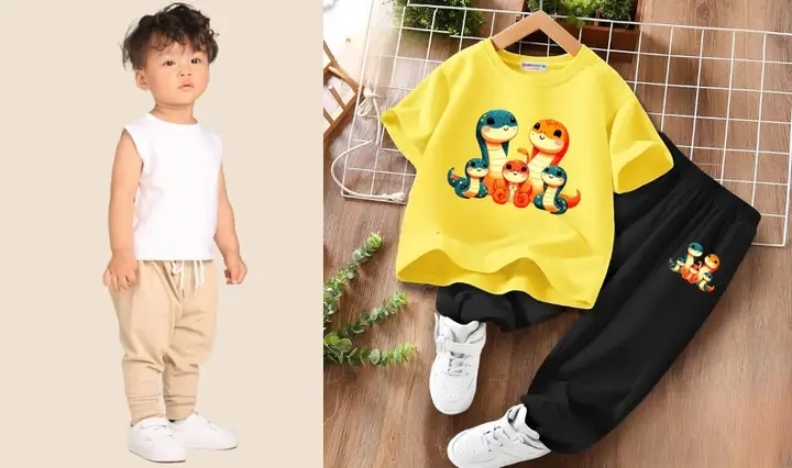 1.12 Áo thun phối cùng quần jogger cho bé trai cá tính