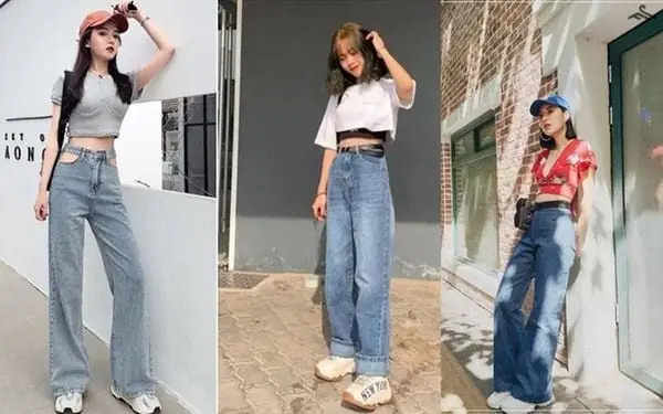 1. Kết hợp quần ống rộng và giày thể thao 1. Kết hợp quần ống rộng và giày thể thao