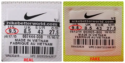 1. Phân biệt giày Nike chính hãng, thật giả qua TEM 1. Phân biệt giày Nike chính hãng, thật giả qua TEM