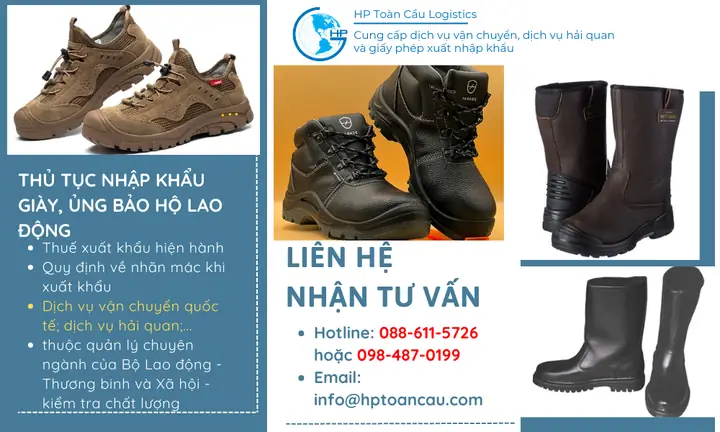Thủ tục nhập khẩuGiày, ủng dùng cho bảo hộ lao động2025