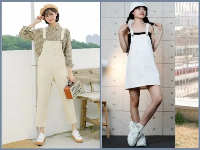 Phối Quần/váy Yếm Với Giày Màu Trắng Phối Quần/váy Yếm Với Giày Màu Trắng