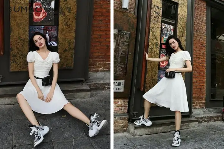 Váy Có Thể Mặc Đi Với Giày Thể Thao Trắng Như Thế Nào?