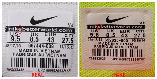 Phân Biệt Giày Nike Chính Hãng, Thật Giả Qua Tem