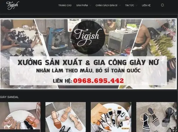 Xưởng gia công giày dép thời trang nữ Tigish Xưởng gia công giày dép thời trang nữ Tigish
